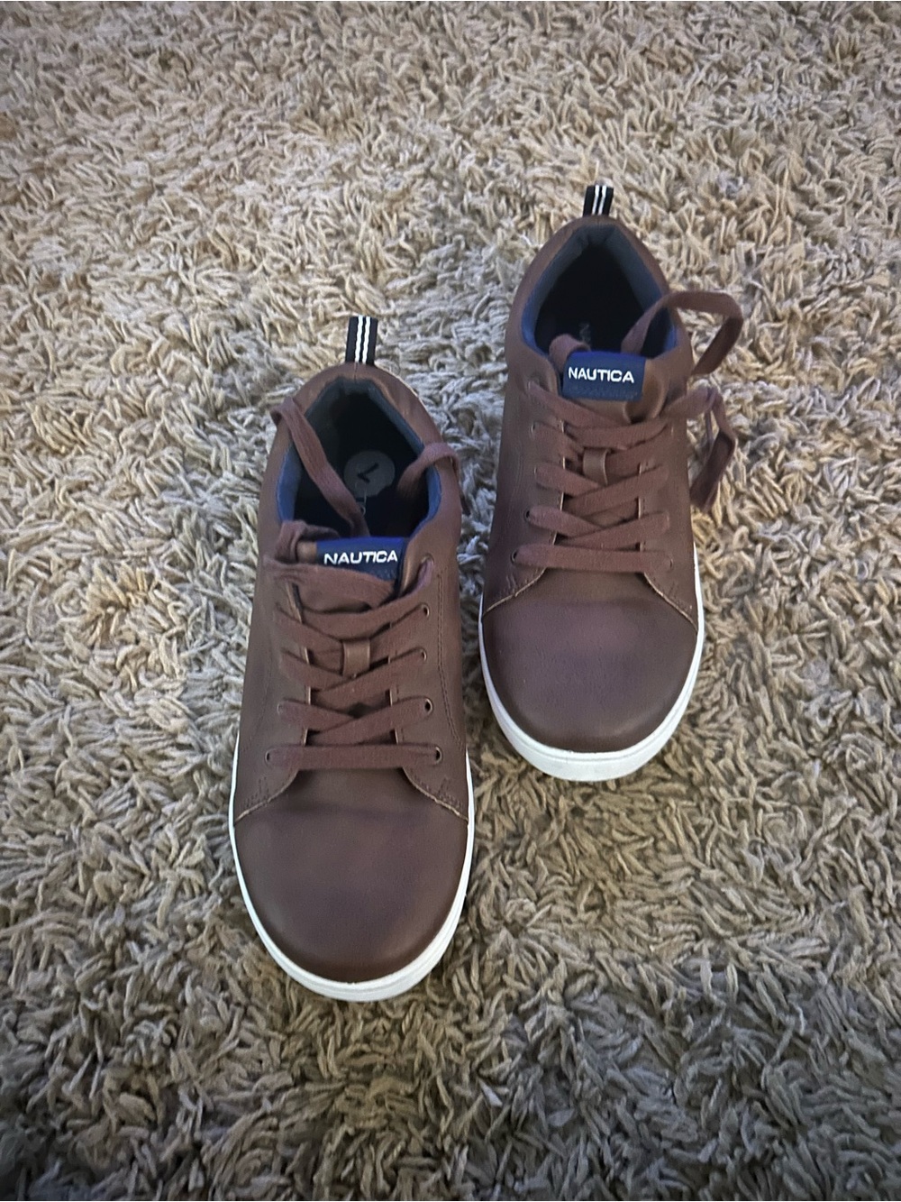 Nautica Chocolate Brown Low-Top Lace-Up Sneakers